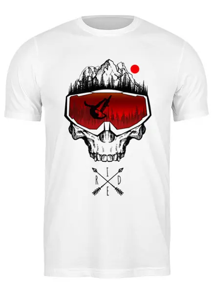 Заказать мужскую футболку в Москве. Футболка классическая Skullmask MTB от oneredfoxstore@gmail.com - готовые дизайны и нанесение принтов.