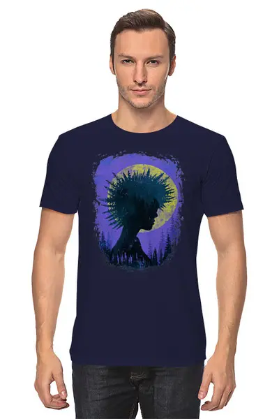 Заказать мужскую футболку в Москве. Футболка классическая Forest от oneredfoxstore@gmail.com - готовые дизайны и нанесение принтов.