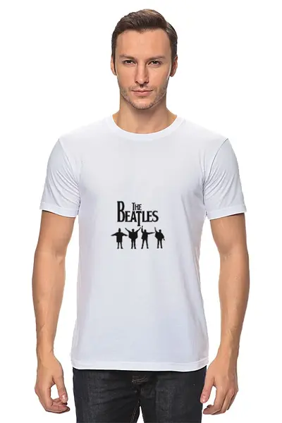 Заказать мужскую футболку в Москве. Футболка классическая The Beatles от YellowCloverShop - готовые дизайны и нанесение принтов.