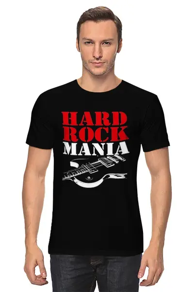 Заказать мужскую футболку в Москве. Футболка классическая Hard rock mania от Djimas Leonki - готовые дизайны и нанесение принтов.