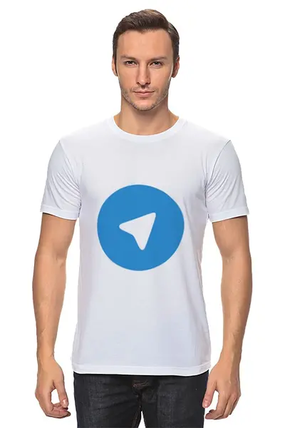 Заказать мужскую футболку в Москве. Футболка классическая Логотип Telegram от YellowCloverShop - готовые дизайны и нанесение принтов.