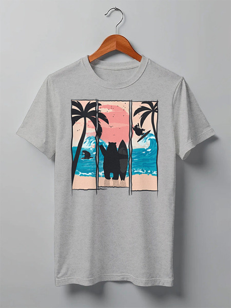 Заказать мужскую футболку в Москве. Футболка классическая Wild Surfers от oneredfoxstore@gmail.com - готовые дизайны и нанесение принтов.