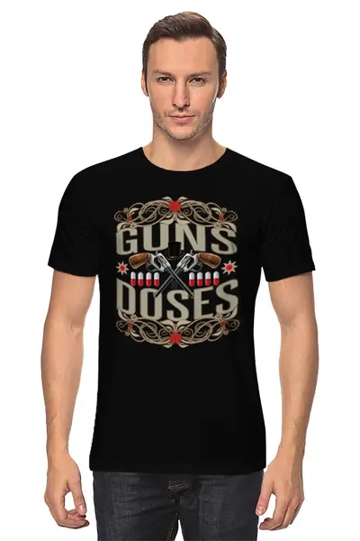 Заказать мужскую футболку в Москве. Футболка классическая Guns n Roses от Djimas Leonki - готовые дизайны и нанесение принтов.