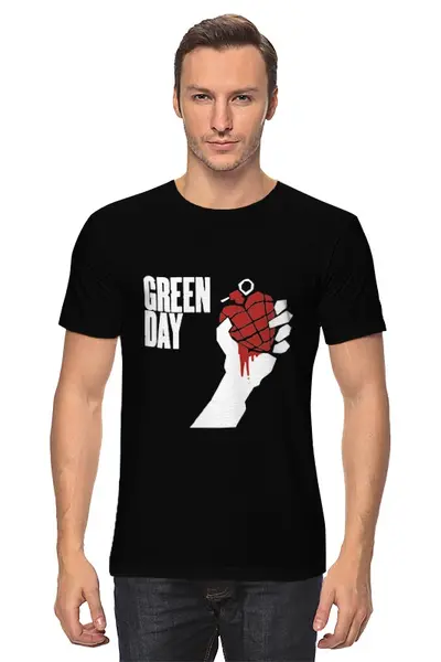 Заказать мужскую футболку в Москве. Футболка классическая Green day от Easy-store - готовые дизайны и нанесение принтов.