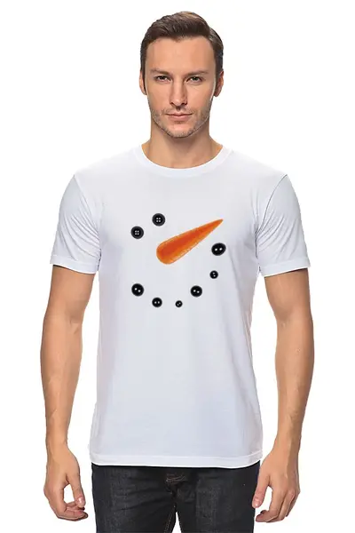 Заказать мужскую футболку в Москве. Футболка классическая Снеговик от Ксения Золотухина - готовые дизайны и нанесение принтов.