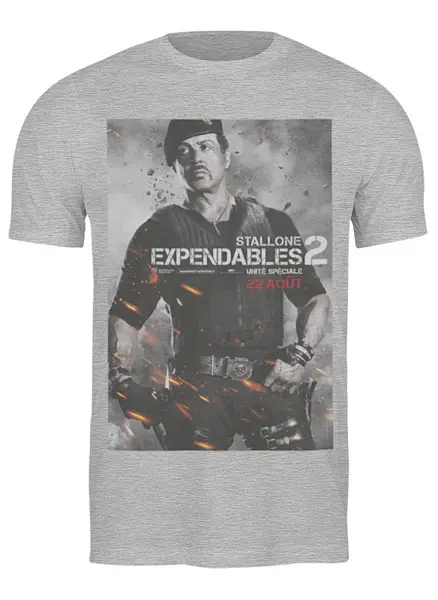 Заказать мужскую футболку в Москве. Футболка классическая Expendables II Stallone от KinoArt - готовые дизайны и нанесение принтов.