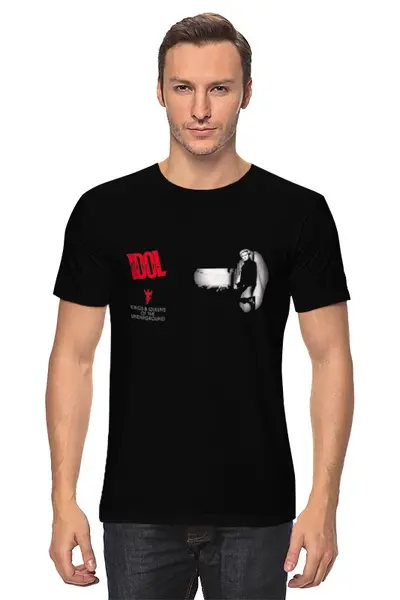 Заказать мужскую футболку в Москве. Футболка классическая Billy Idol от Fedor - готовые дизайны и нанесение принтов.