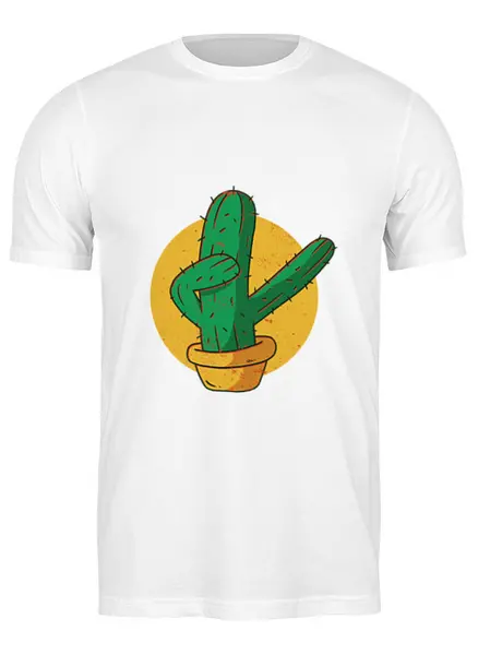 Заказать мужскую футболку в Москве. Футболка классическая Dabbing Cactus от Павел Павел - готовые дизайны и нанесение принтов.