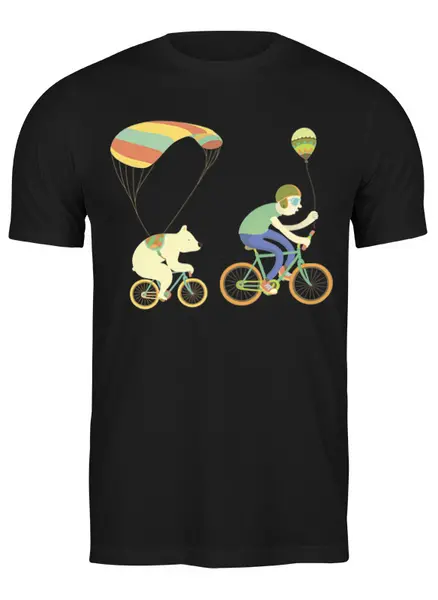 Заказать мужскую футболку в Москве. Футболка классическая Bear Here от oneredfoxstore@gmail.com - готовые дизайны и нанесение принтов.