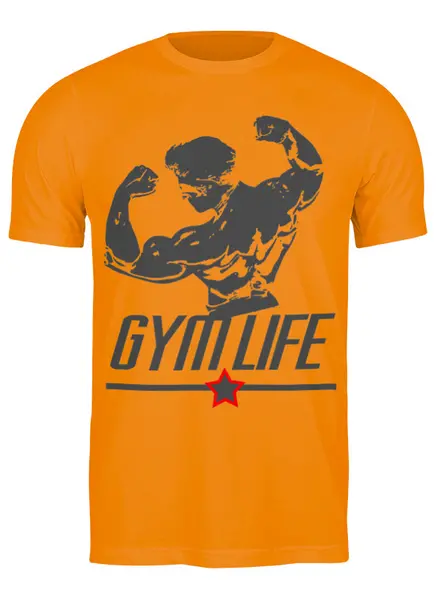 Заказать мужскую футболку в Москве. Футболка классическая GYM LIFE! от Алексс Неро - готовые дизайны и нанесение принтов.