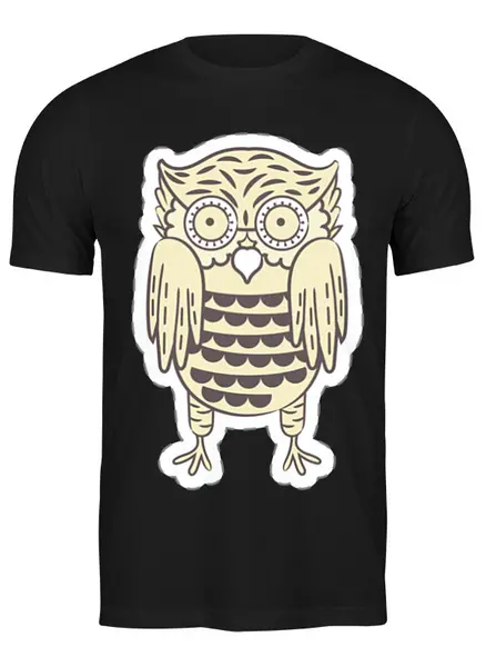 Заказать мужскую футболку в Москве. Футболка классическая Owl Here от oneredfoxstore@gmail.com - готовые дизайны и нанесение принтов.