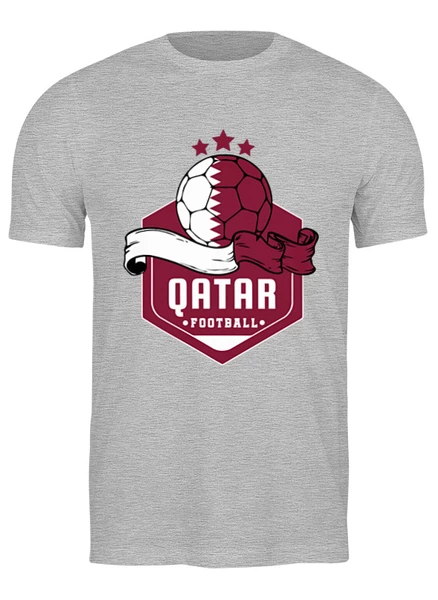 Заказать мужскую футболку в Москве. Футболка классическая Qatar Football от skynatural - готовые дизайны и нанесение принтов.