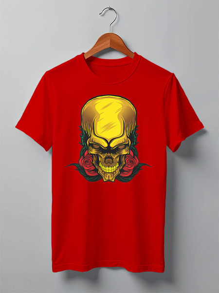 Заказать мужскую футболку в Москве. Футболка классическая Gold Skull от Jimmy Flash - готовые дизайны и нанесение принтов.