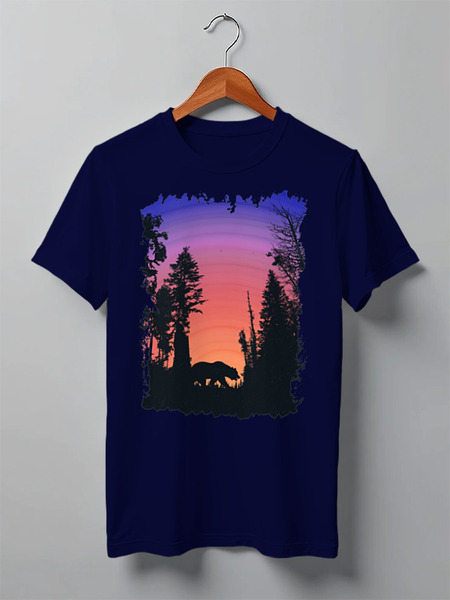 Заказать мужскую футболку в Москве. Футболка классическая Dark Forest от oneredfoxstore@gmail.com - готовые дизайны и нанесение принтов.