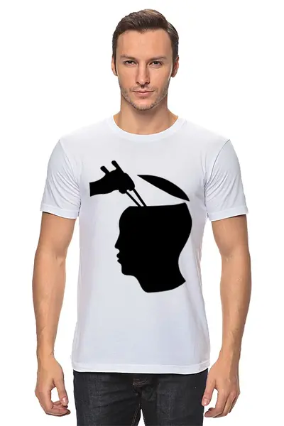 Заказать мужскую футболку в Москве. Футболка классическая Палочки для суши от hideo_kojima - готовые дизайны и нанесение принтов.