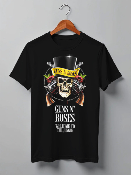 Заказать мужскую футболку в Москве. Футболка классическая Guns n' roses от Leichenwagen - готовые дизайны и нанесение принтов.