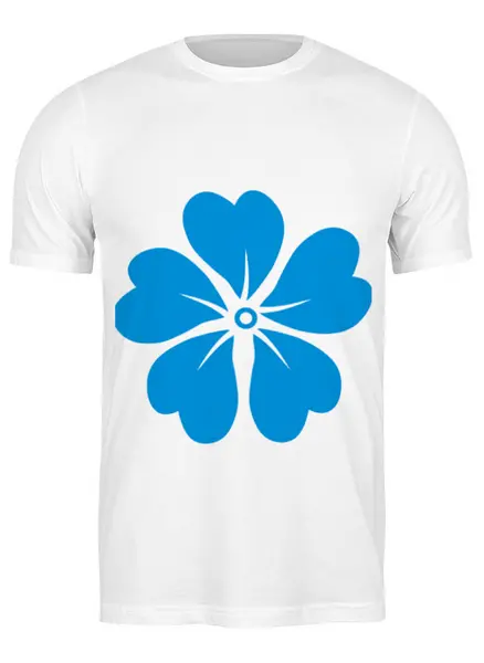 Заказать мужскую футболку в Москве. Футболка классическая голубой цветок от nikol - готовые дизайны и нанесение принтов.