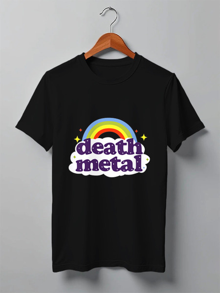 Заказать мужскую футболку в Москве. Футболка классическая  Rainbow death metal от cherdantcev - готовые дизайны и нанесение принтов.