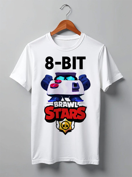Заказать мужскую футболку в Москве. Футболка классическая Brawl Stars 8-BIT от weeert - готовые дизайны и нанесение принтов.