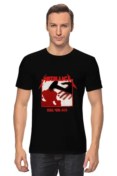 Заказать мужскую футболку в Москве. Футболка классическая Metallica от prokop7 - готовые дизайны и нанесение принтов.