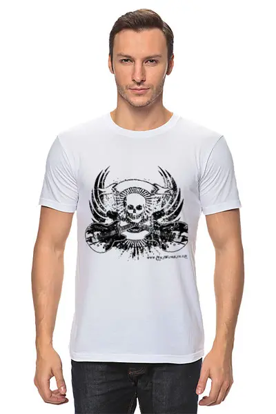 Заказать мужскую футболку в Москве. Футболка классическая dj череп от NAREK - готовые дизайны и нанесение принтов.