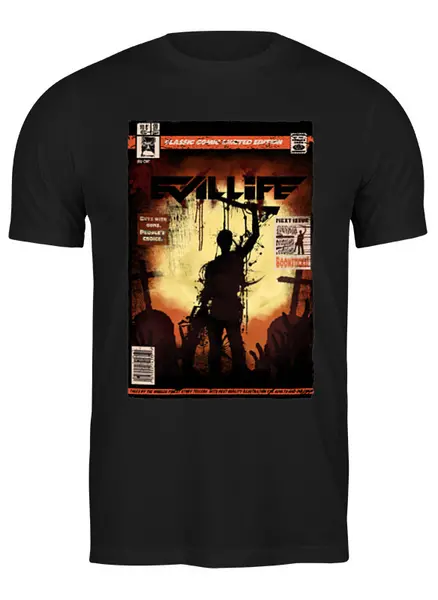 Заказать мужскую футболку в Москве. Футболка классическая Evil Live от oneredfoxstore@gmail.com - готовые дизайны и нанесение принтов.
