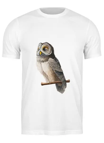 Заказать мужскую футболку в Москве. Футболка классическая Совушка от owl - готовые дизайны и нанесение принтов.