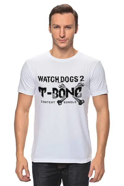 Заказать мужскую футболку в Москве. Футболка классическая WATCH DOGS от robus - готовые дизайны и нанесение принтов.