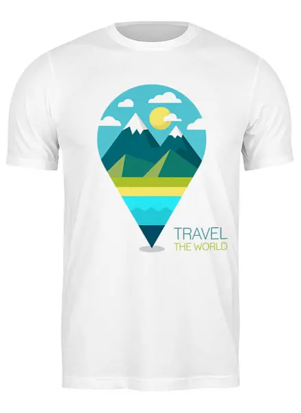 Заказать мужскую футболку в Москве. Футболка классическая Mountains от oneredfoxstore@gmail.com - готовые дизайны и нанесение принтов.