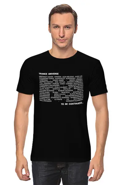 Заказать мужскую футболку в Москве. Футболка классическая TU Artists от Trance Universe - готовые дизайны и нанесение принтов.