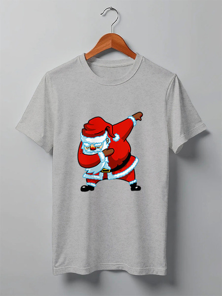 Заказать мужскую футболку в Москве. Футболка классическая Dabbing Santa от skynatural - готовые дизайны и нанесение принтов.