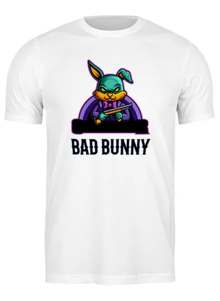 Заказать мужскую футболку в Москве. Футболка классическая BAD BUNNY от TheAndarz  - готовые дизайны и нанесение принтов.