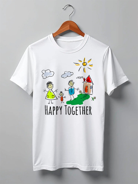 Заказать мужскую футболку в Москве. Футболка классическая Happy Together  от Just kidding - готовые дизайны и нанесение принтов.