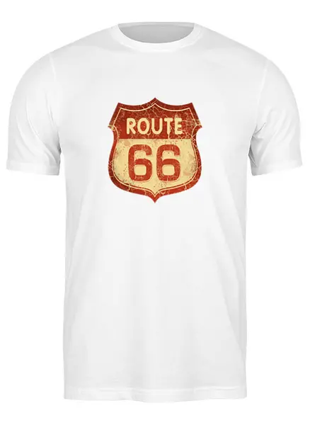 Заказать мужскую футболку в Москве. Футболка классическая Route 66 от Анна Андреева - готовые дизайны и нанесение принтов.