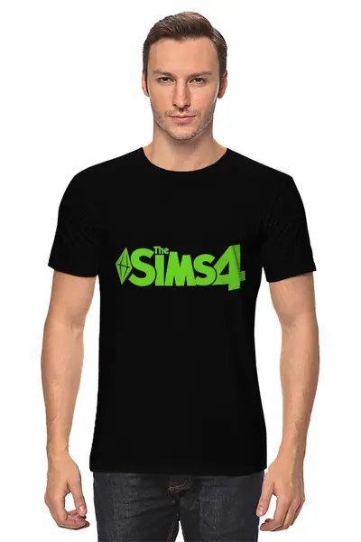 Заказать мужскую футболку в Москве. Футболка классическая Sims 4 от THE_NISE  - готовые дизайны и нанесение принтов.