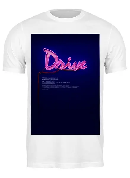 Заказать мужскую футболку в Москве. Футболка классическая Драйв / Drive от kino.printio.ru - готовые дизайны и нанесение принтов.