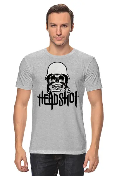 Заказать мужскую футболку в Москве. Футболка классическая Headshot от Leichenwagen - готовые дизайны и нанесение принтов.