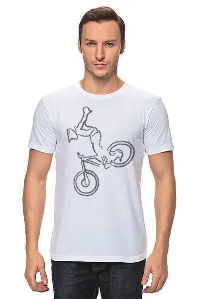 Заказать мужскую футболку в Москве. Футболка классическая Mountain Bike от oneredfoxstore@gmail.com - готовые дизайны и нанесение принтов.