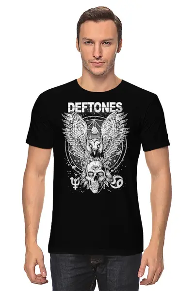 Заказать мужскую футболку в Москве. Футболка классическая Deftones от Leichenwagen - готовые дизайны и нанесение принтов.