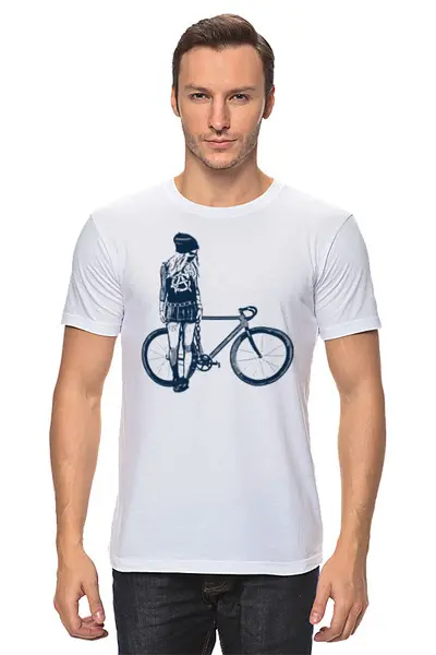 Заказать мужскую футболку в Москве. Футболка классическая Bike Punk от oneredfoxstore@gmail.com - готовые дизайны и нанесение принтов.