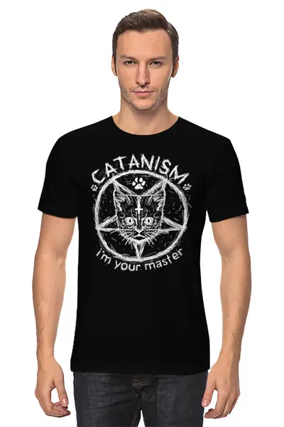 Заказать мужскую футболку в Москве. Футболка классическая Catanism от Oleksandr Krush - готовые дизайны и нанесение принтов.