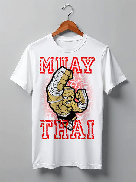 Заказать мужскую футболку в Москве. Футболка классическая MUAY THAI от Алексс Неро - готовые дизайны и нанесение принтов.
