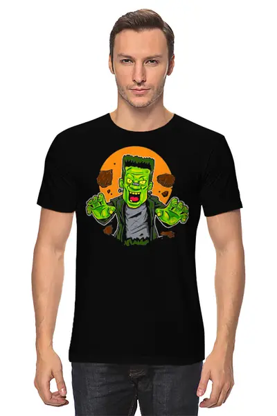 Заказать мужскую футболку в Москве. Футболка классическая HALLOWEEN (Frankenstein) от balden - готовые дизайны и нанесение принтов.