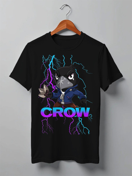 Заказать мужскую футболку в Москве. Футболка классическая Brawl Stars CROW от weeert - готовые дизайны и нанесение принтов.
