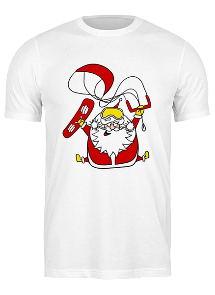 Заказать мужскую футболку в Москве. Футболка классическая Кайт Дед Мороз от Natalia Golyshkina - готовые дизайны и нанесение принтов.