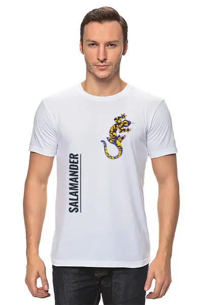 Заказать мужскую футболку в Москве. Футболка классическая Саламандра от Светлана Стафеева - готовые дизайны и нанесение принтов.