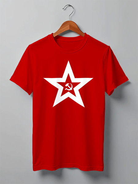 Заказать мужскую футболку в Москве. Футболка классическая Communism will win от Анастасия Шатова - готовые дизайны и нанесение принтов.