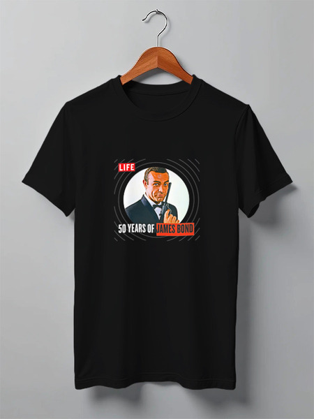 Заказать мужскую футболку в Москве. Футболка классическая James Bond от Leichenwagen - готовые дизайны и нанесение принтов.