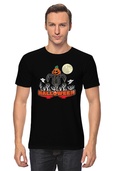 Заказать мужскую футболку в Москве. Футболка классическая Halloween night от skynatural - готовые дизайны и нанесение принтов.
