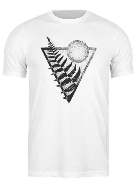 Заказать мужскую футболку в Москве. Футболка классическая Fern and Moon от oneredfoxstore@gmail.com - готовые дизайны и нанесение принтов.